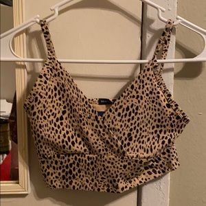 Leopard print crop tank
